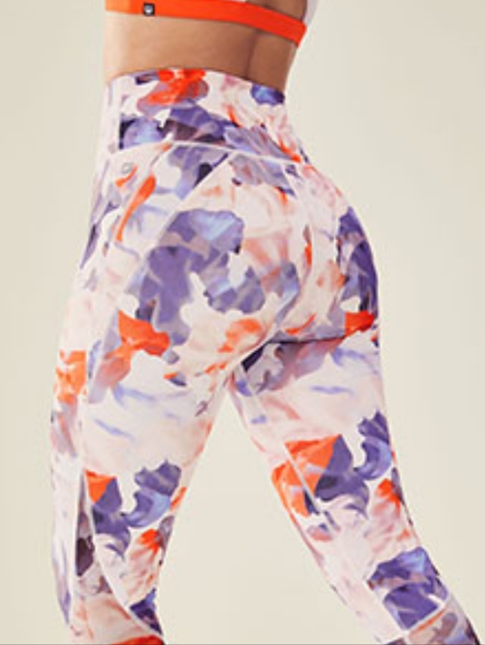 Hi Waist Fabletics Floral Crop Yoga Pants